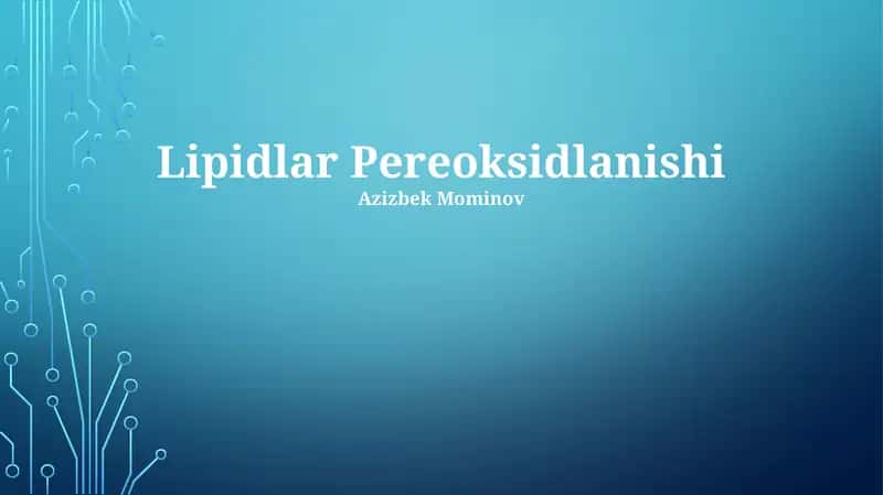 Lipidlar Pereoksidlanishi