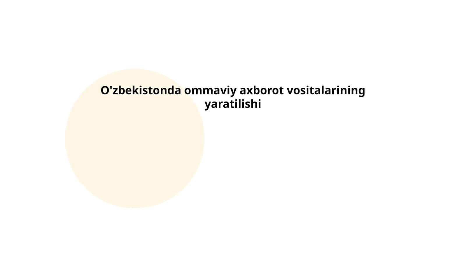 O'zbekistonda ommaviy axborot vositalarining yaratilishi