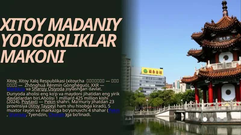 XITOY MADANIY YODGORLIKLAR MAKONI