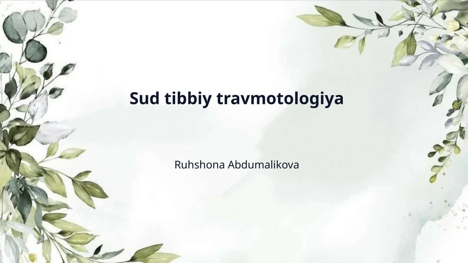 Sud tibbiy travmotologiya
