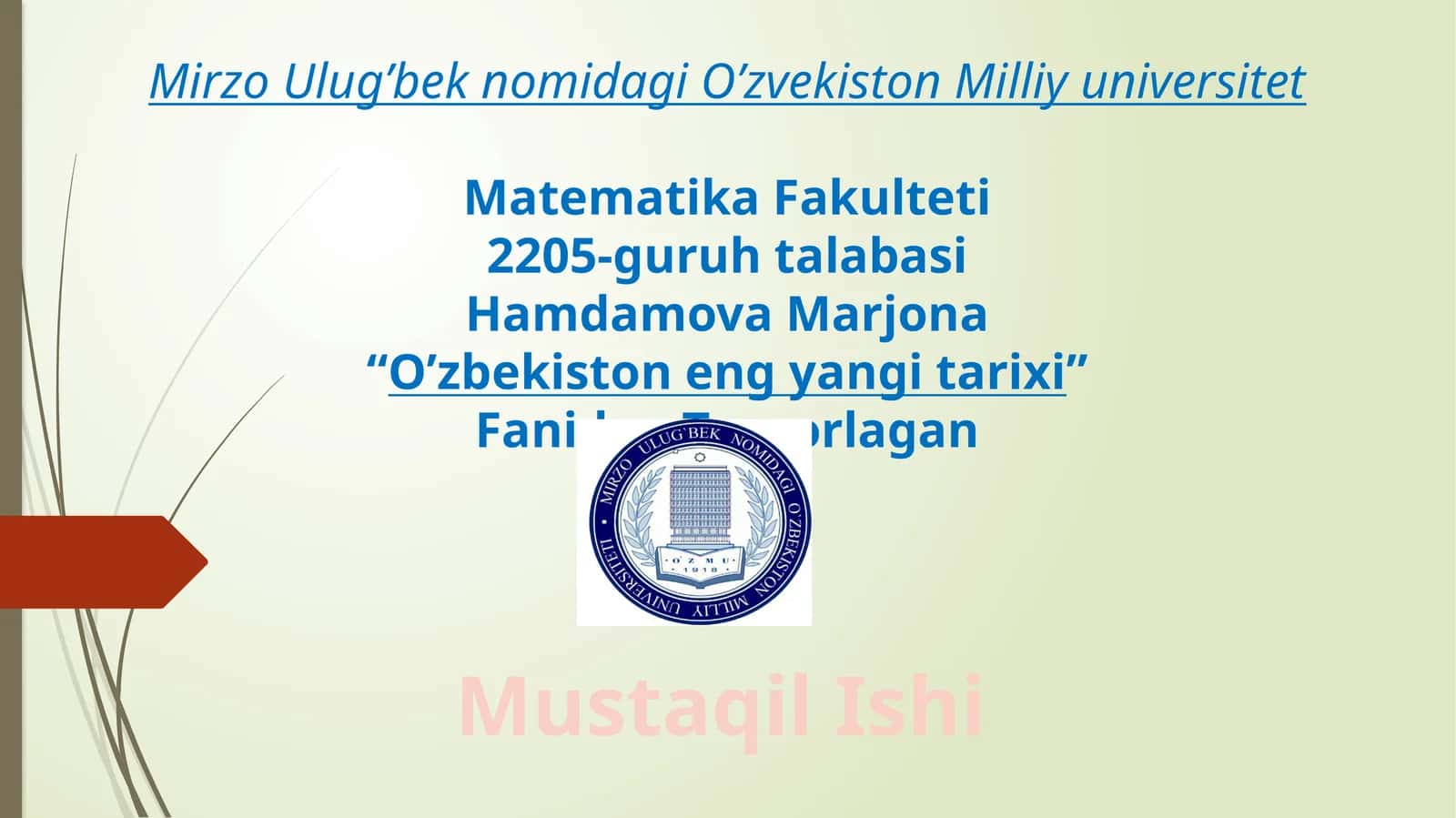O’zbekiston eng yangi tarixi
