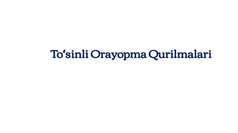 Toʻsinli Orayopma Qurilmalari