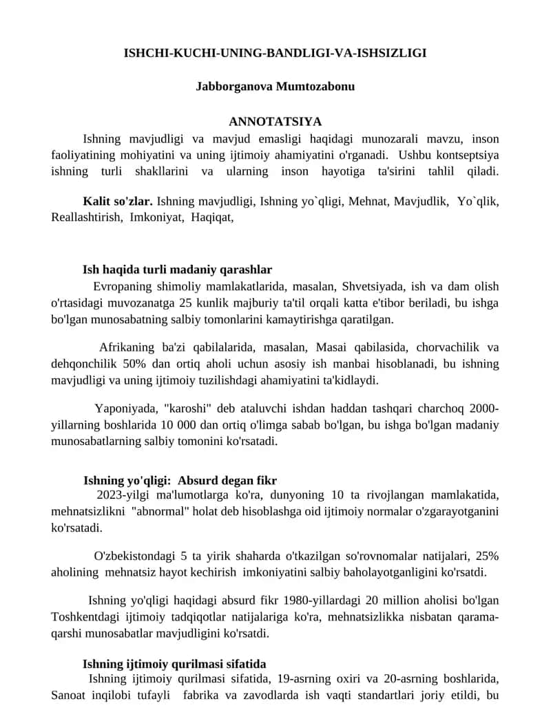 ISHCHI-KUCHI-UNING-BANDLIGI-VA-ISHSIZLIGI