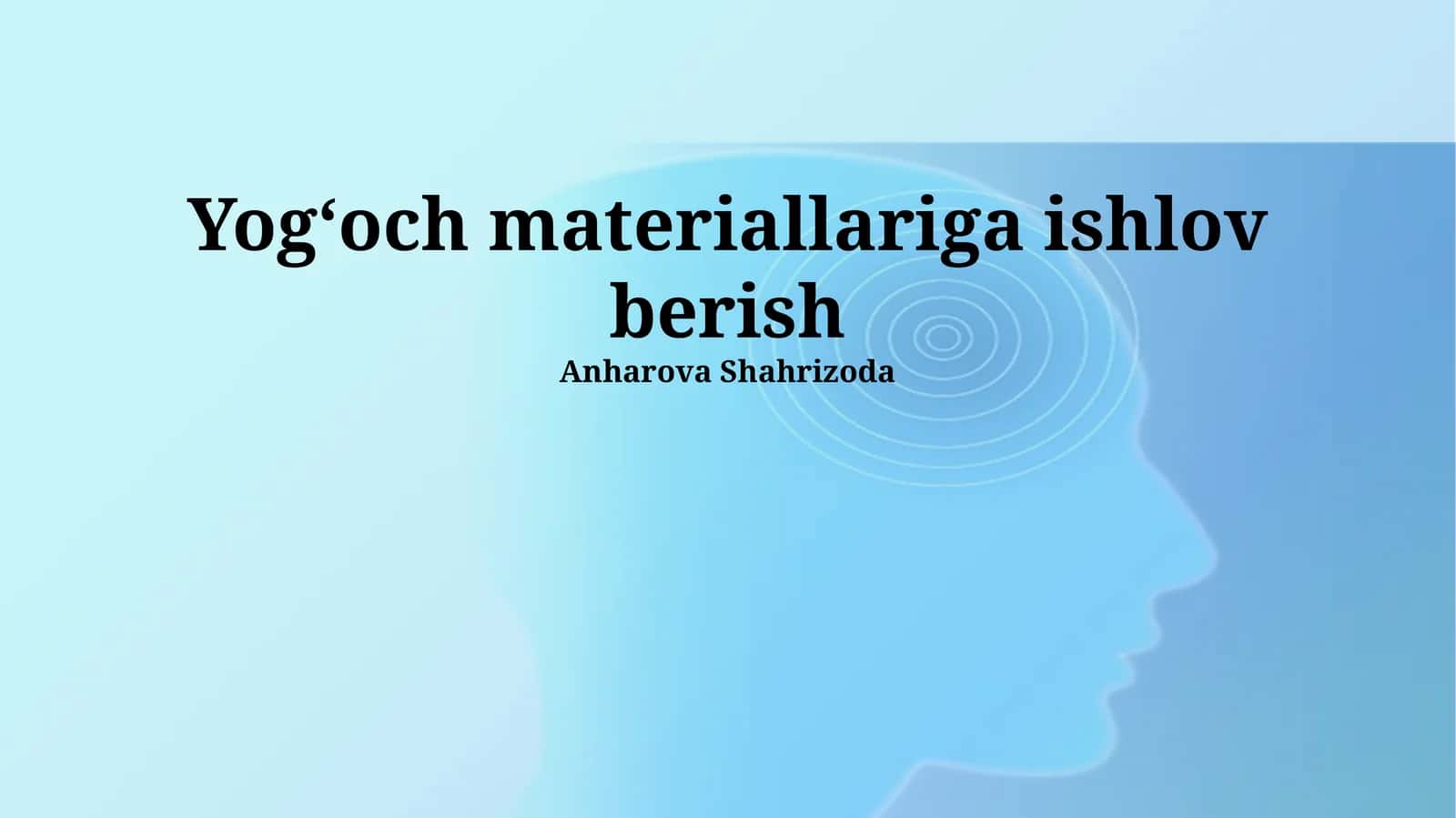 Yogʻoch materiallariga ishlov berish