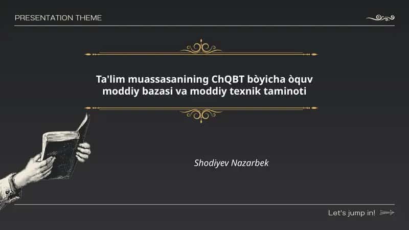 Ta'lim muassasanining ChQBT bòyicha òquv moddiy bazasi va moddiy texnik taminoti