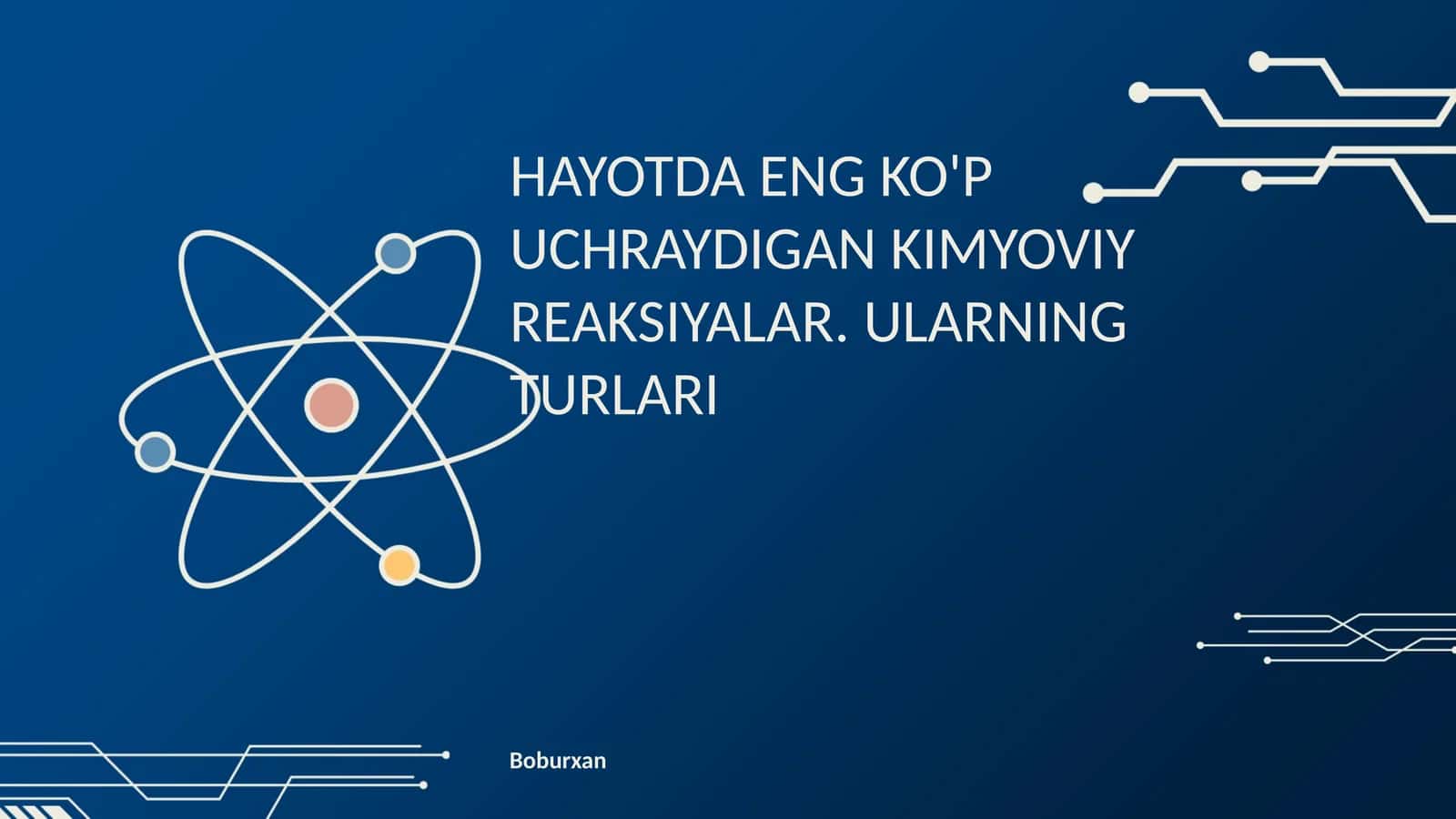 Kimyoviy reaksiyalar turlari