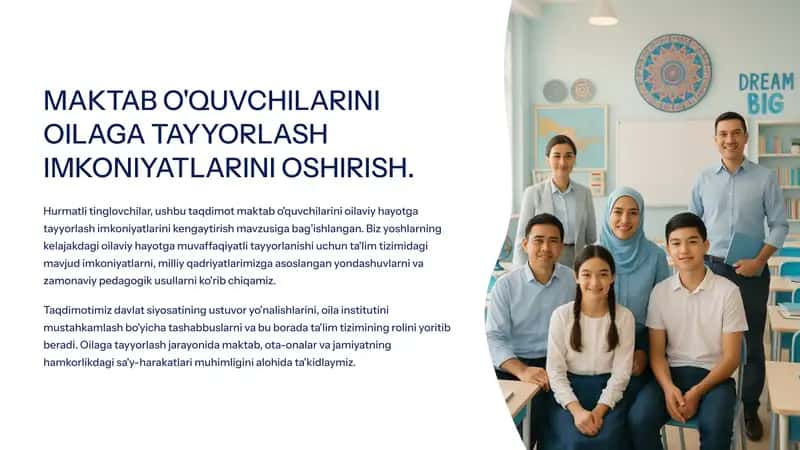 Oilaga Tayyorlash Imkoniyatlari