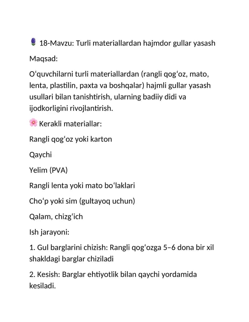 Turli materiallardan hajmdor gullar yasash
