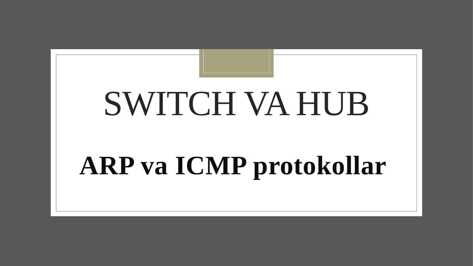 ARP va ICMP protokollar