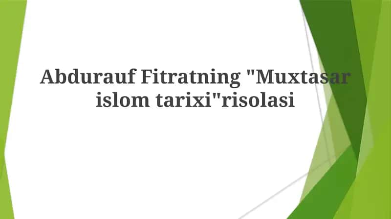 Muxtasar Islom tarixi risolasi