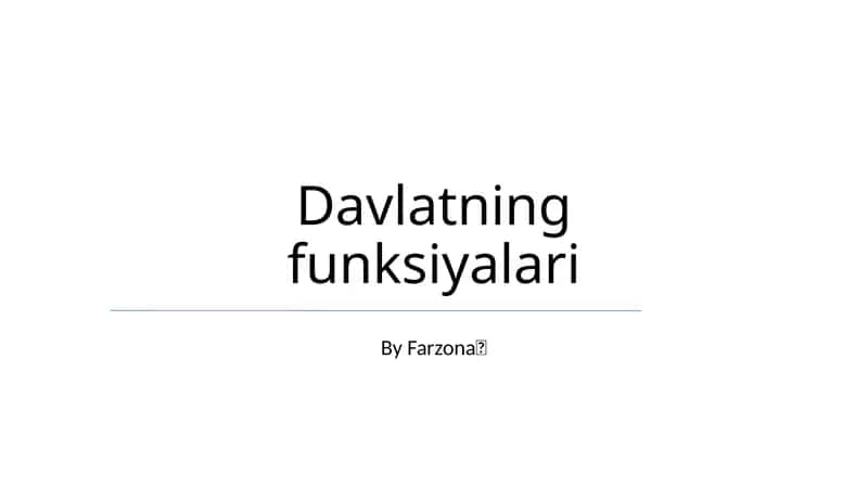 Davlatning funksiyalari