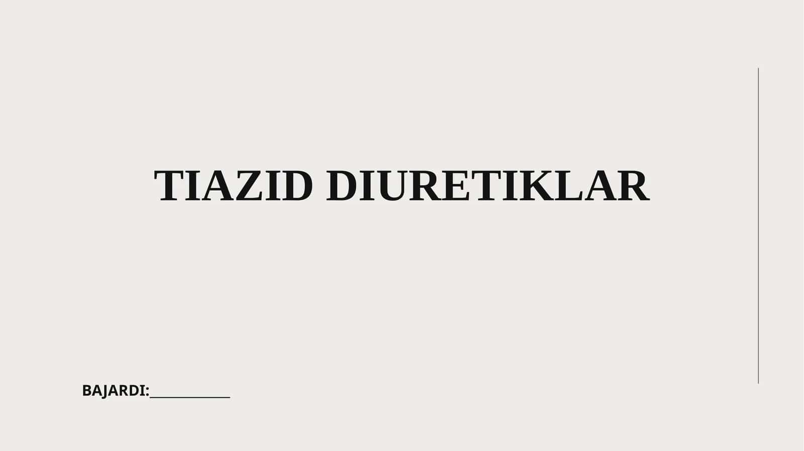 TIAZID DIURETIKLAR