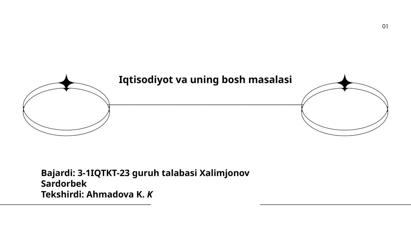 Iqtisodiyot va uning bosh masalasi