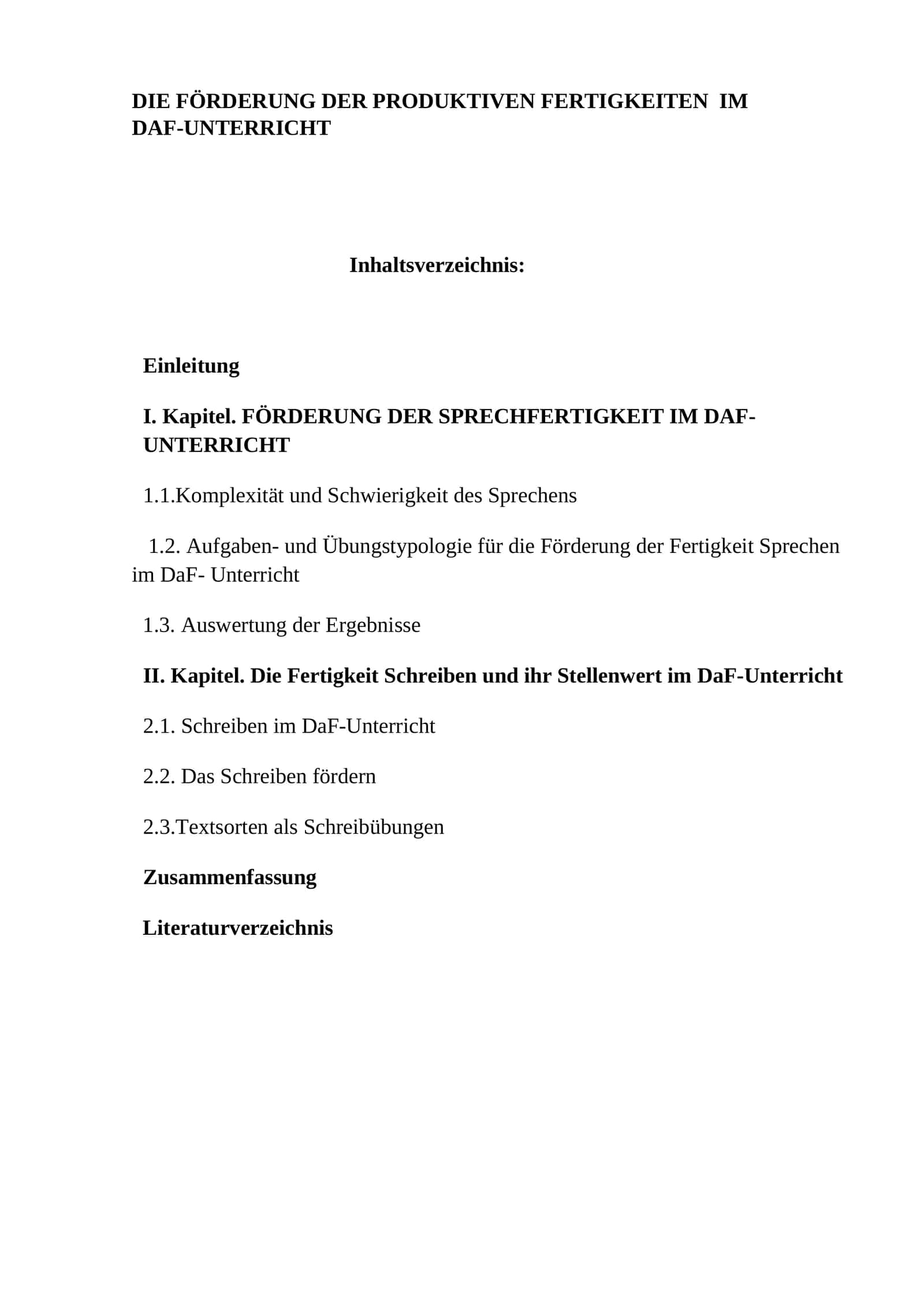 Die Förderung der produktiven Fertigkeiten im DaF-Unterricht