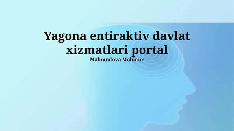 Yagona Interaktiv Davlat Xizmatlari Portalidan Foydalanish Bo'yicha Qo'llanma