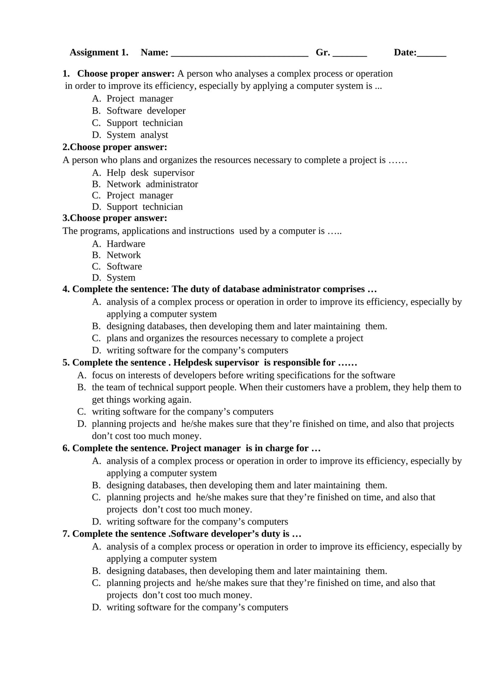 Assignment 1