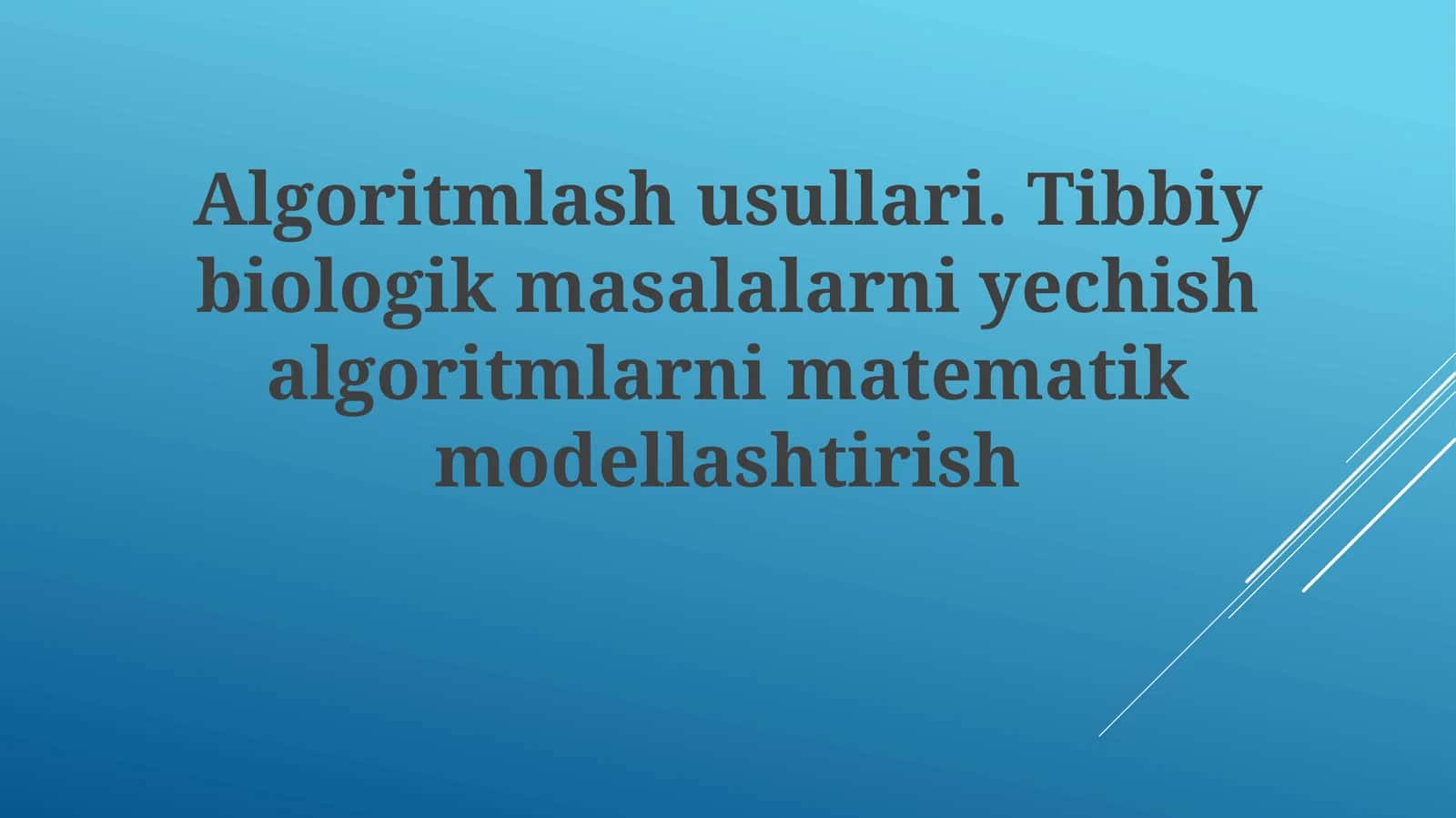 Algoritmlash usullari