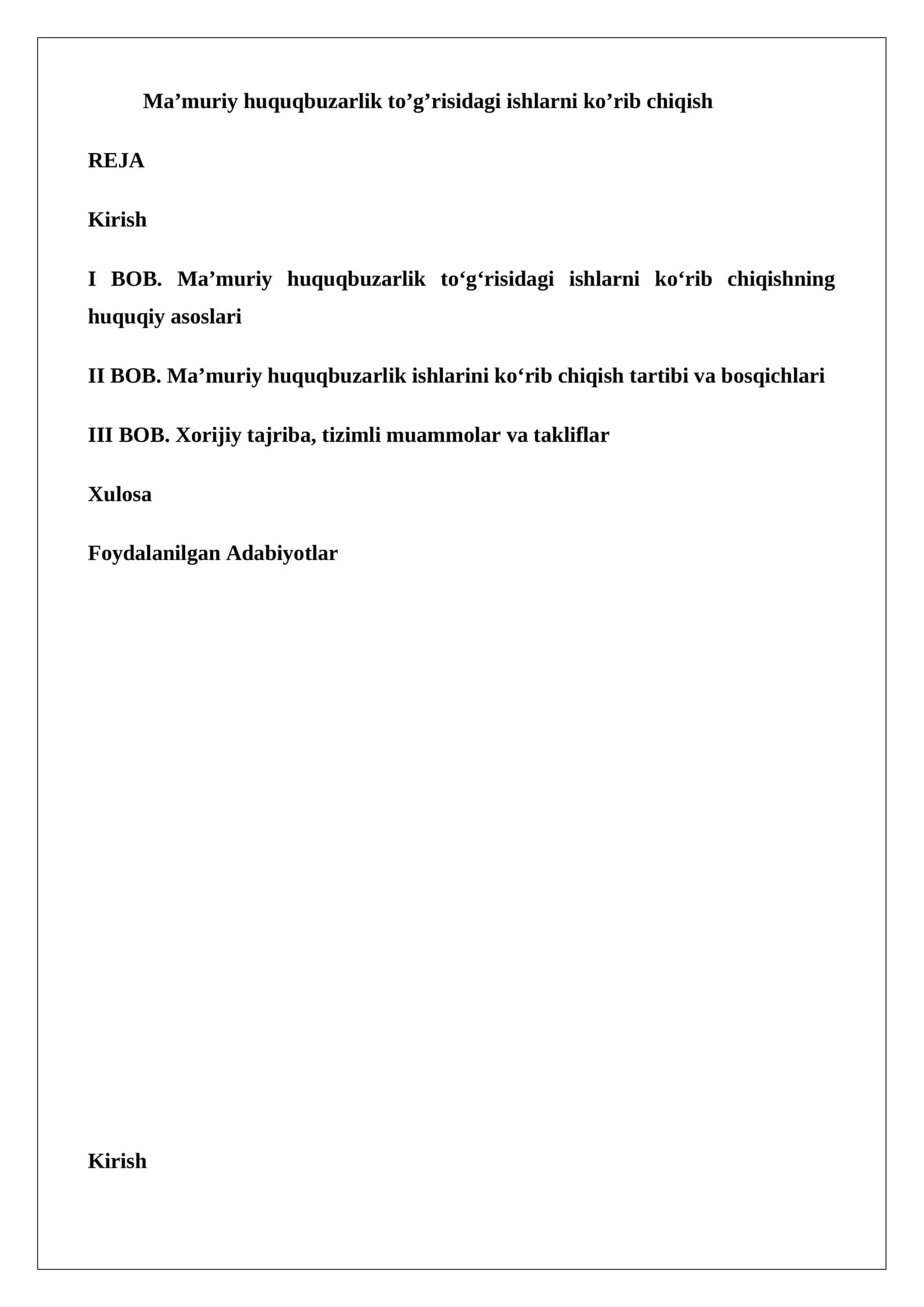 Ma’muriy huquqbuzarlik to’g‘risidagi ishlarni ko‘rib chiqish