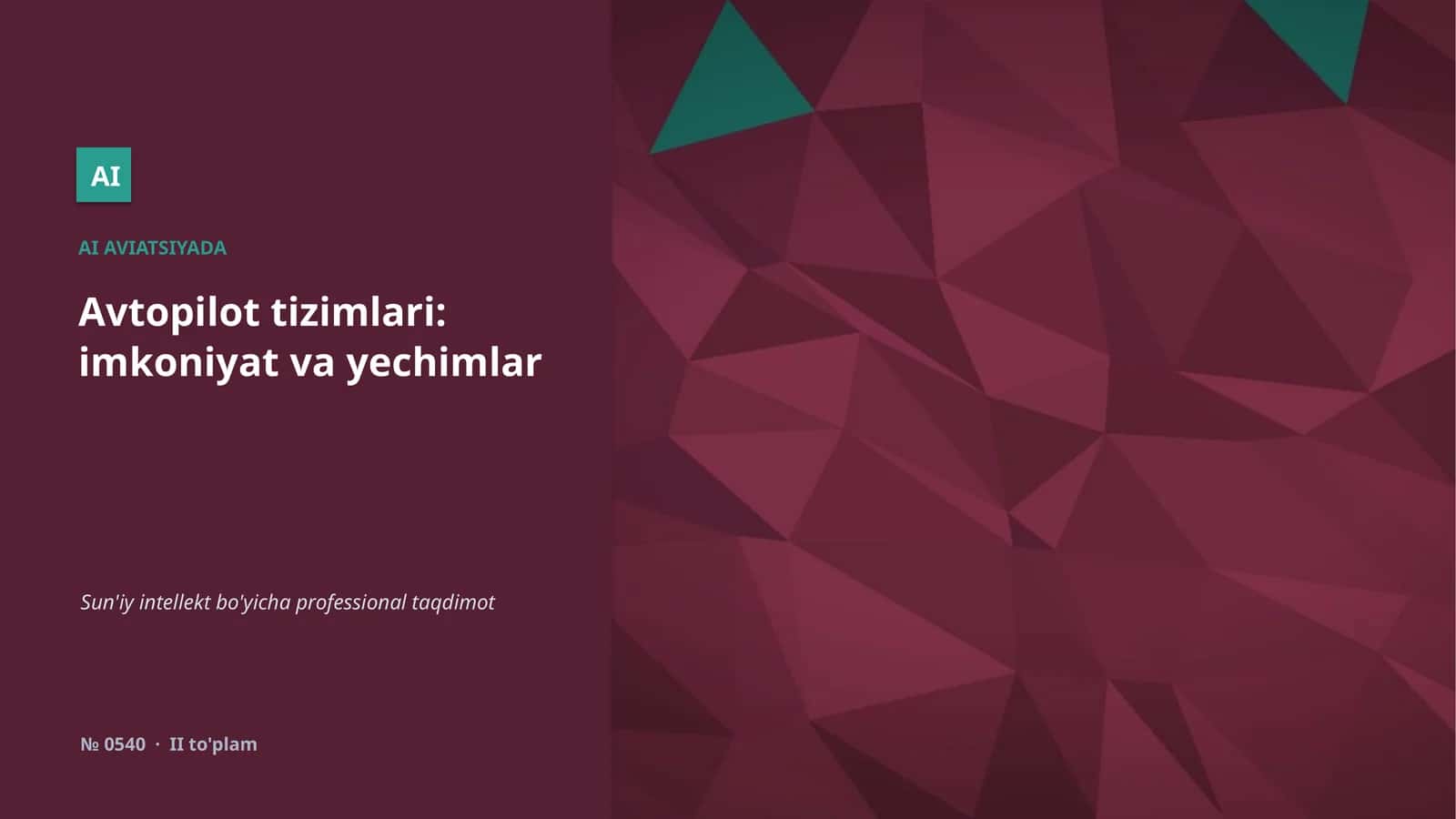 Avtopilot tizimlari: imkoniyat va yechimlar