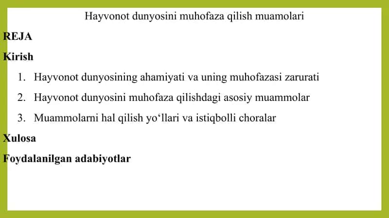 Hayvonot dunyosini muhofaza qilish muamolari