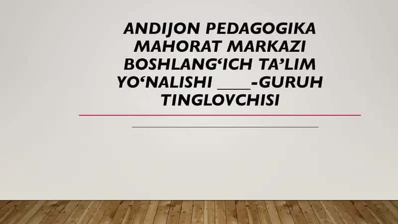 Boshlang'ich sinf texnalogiya darslarida mehnatga o'rgatish va innovatsion yondashish