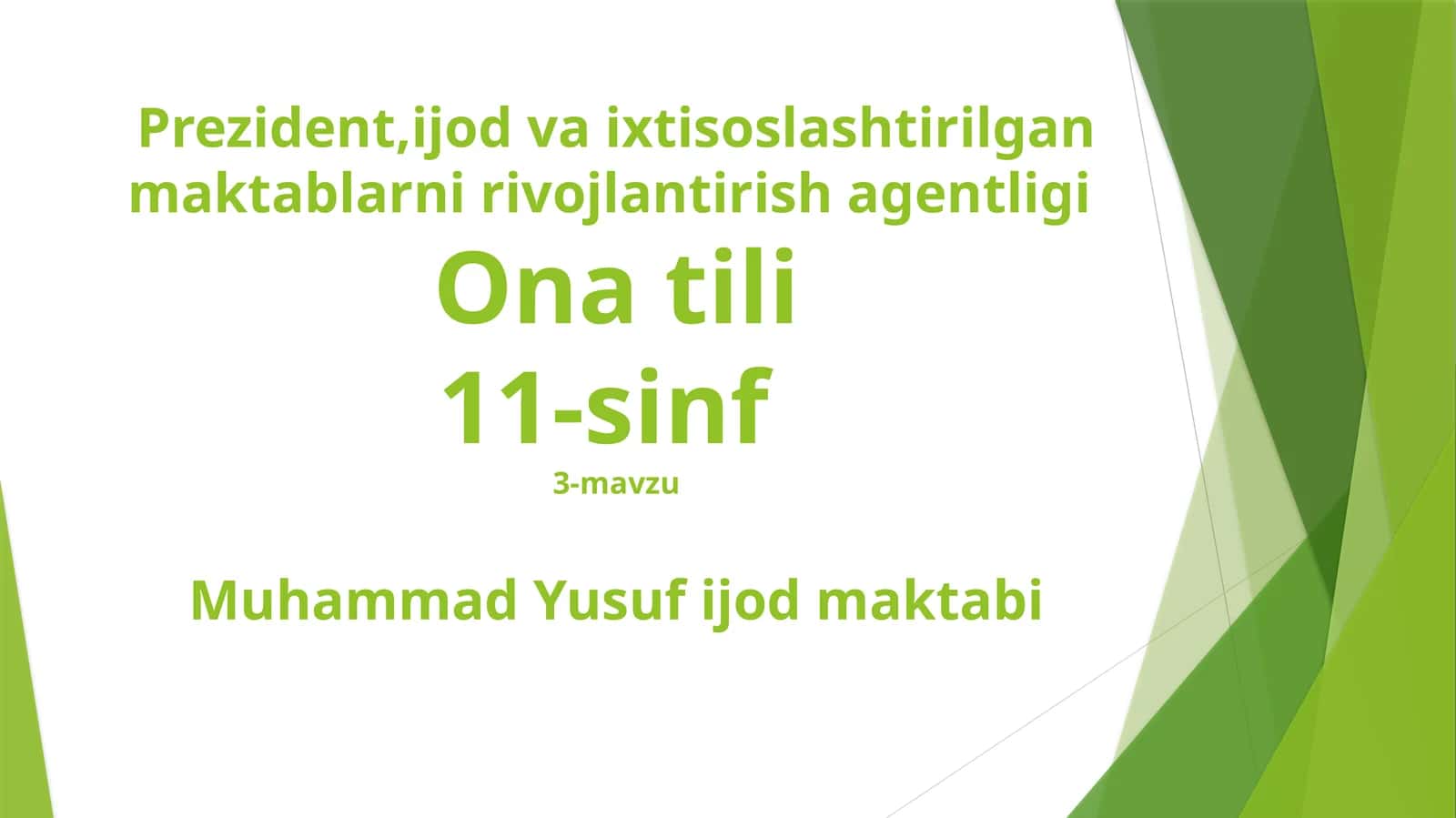 Muhammad Yusuf ijod maktabi