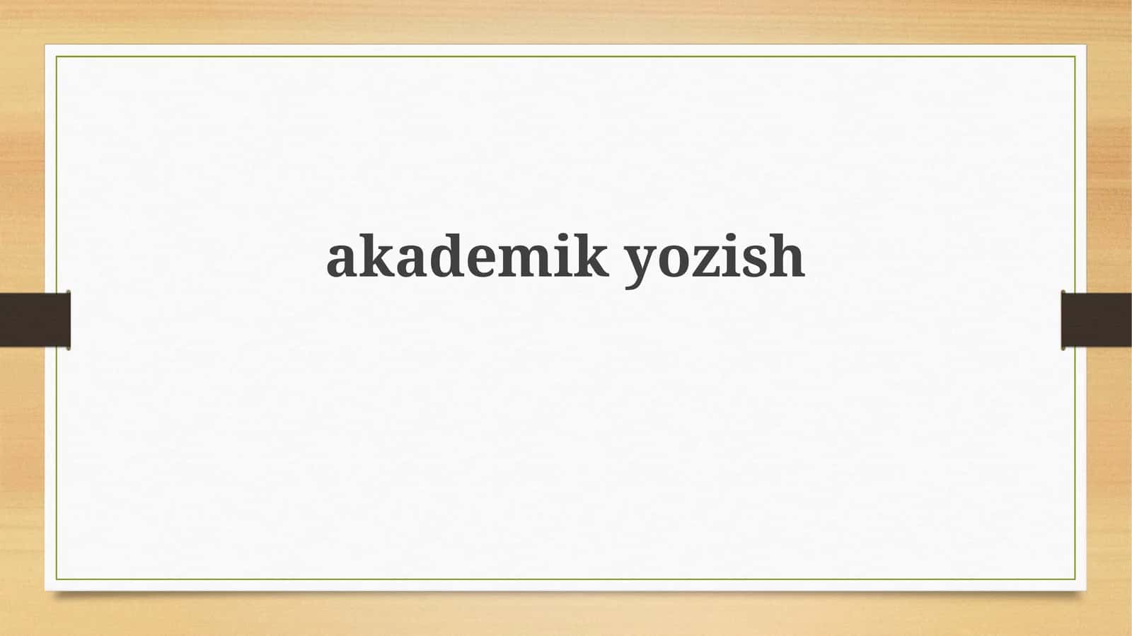 Akademik yozish