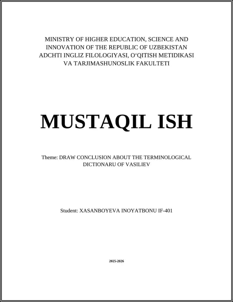 Vasiliev's Terminological Dictionary