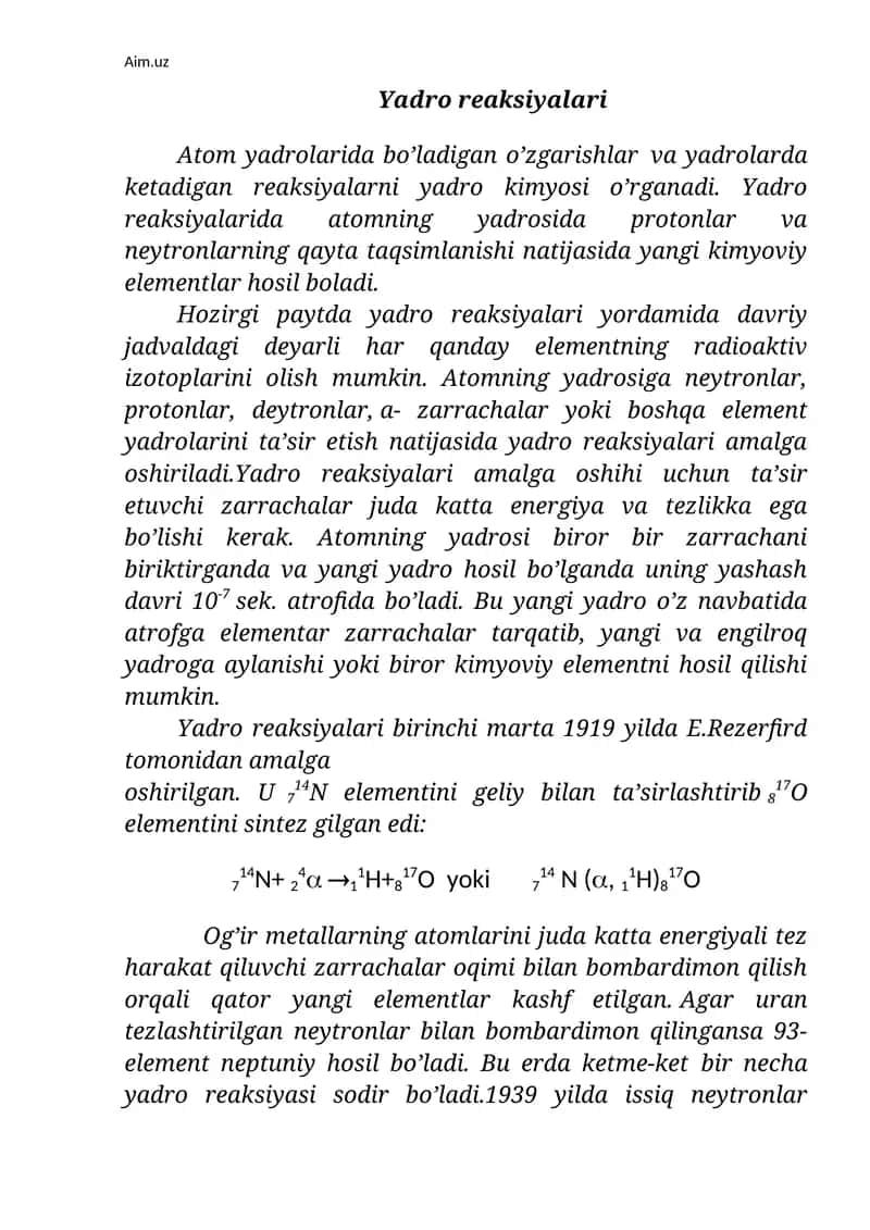 Yadro reaksiyalari