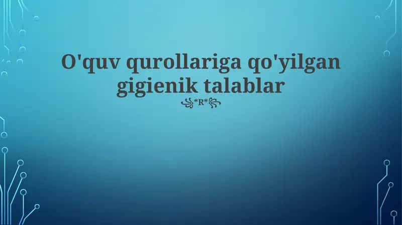 Gigiena: O'quv materiallari