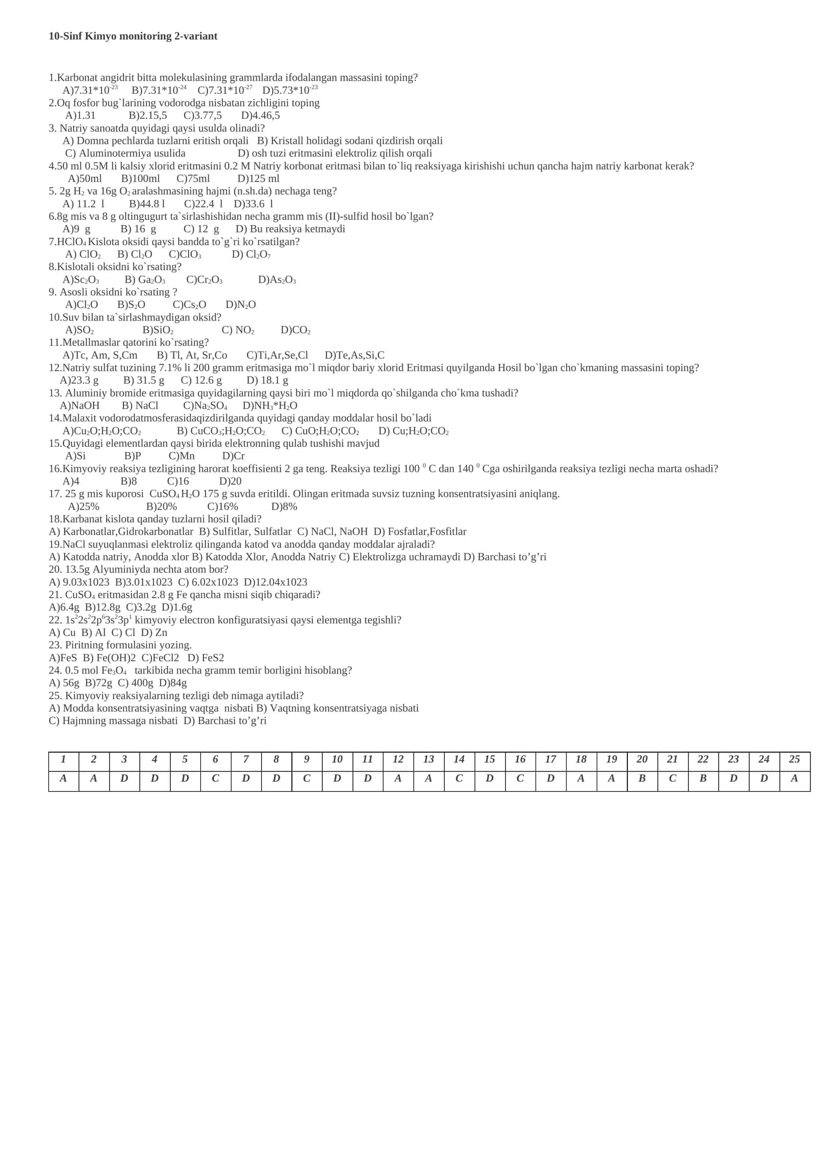 10-Sinf Kimyo monitoring 2-variant