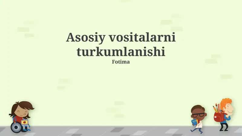 Asosiy vositalarni turkumlanishi