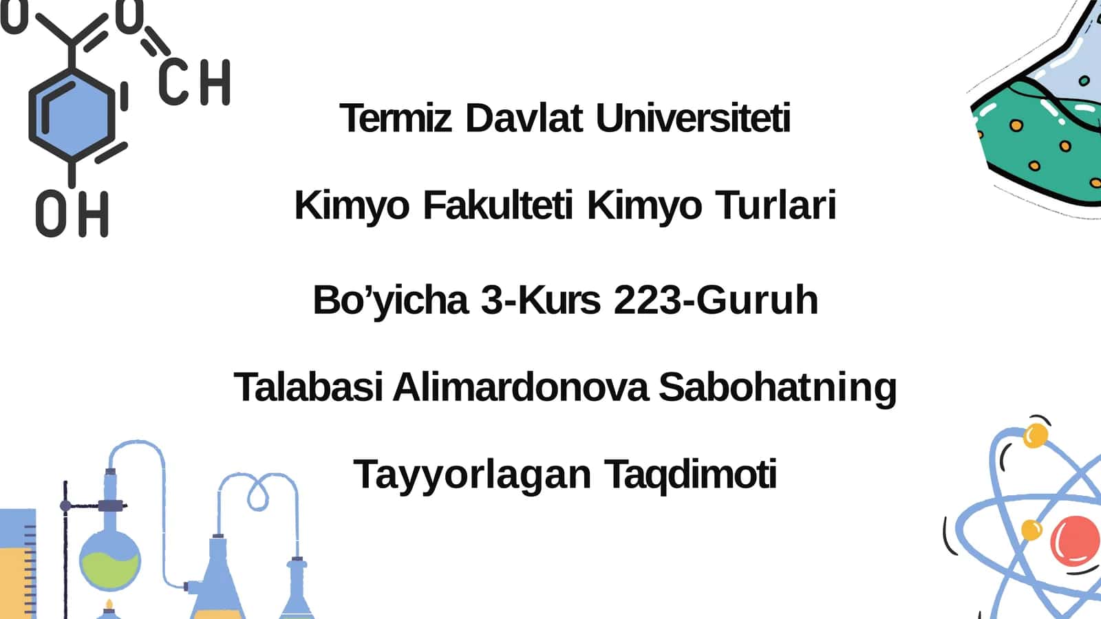 Talabalarning Kimyo Turlari