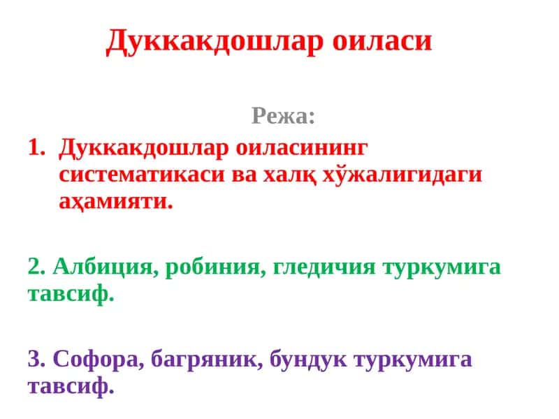 Дуккакдошлар оиласи