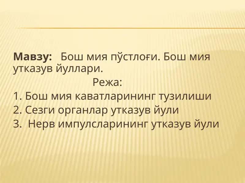 Бош мия пўстлоғи. Бош мия утказув йуллари