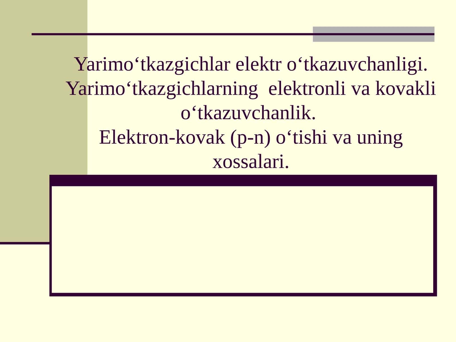 Yarimoʻtkazgichlar elektr oʻtkazuvchanligi
