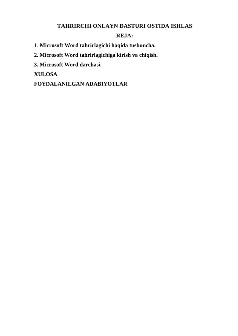 Microsoft Word tahrirlagichi