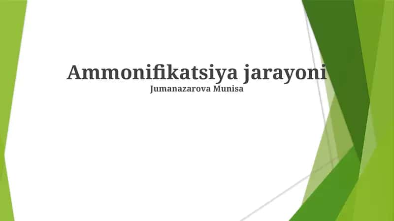Ammonifikatsiya jarayoni