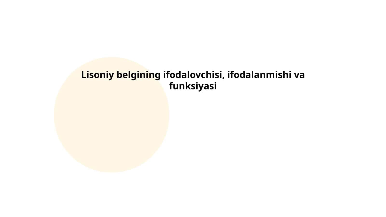 Lisoniy belgining ifodalovchisi, ifodalanmishi va funksiyasi
