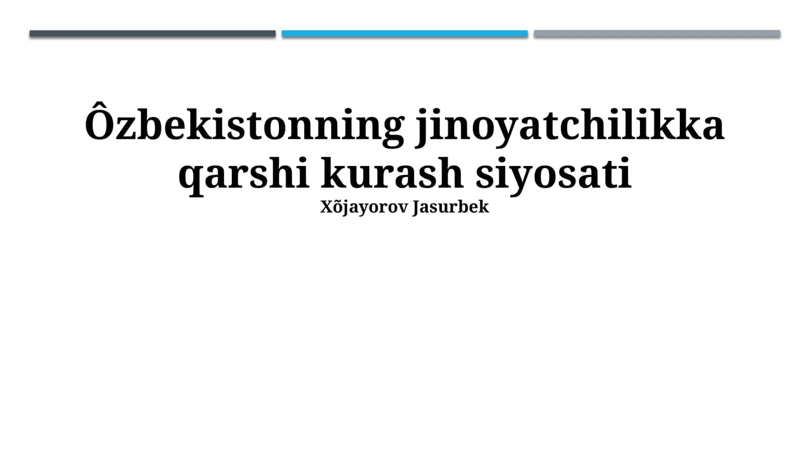 Jinoyatchilikka qarshi kurash siyosati