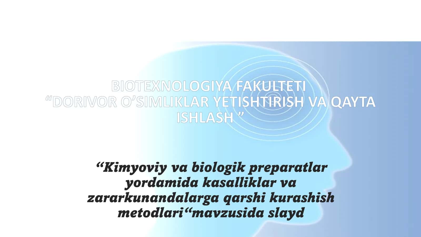 Kimyoviy va Biologik Preparatlar Yordamida Kasalliklar va Zararkunandalarga Qarshi Kurashish Usullari