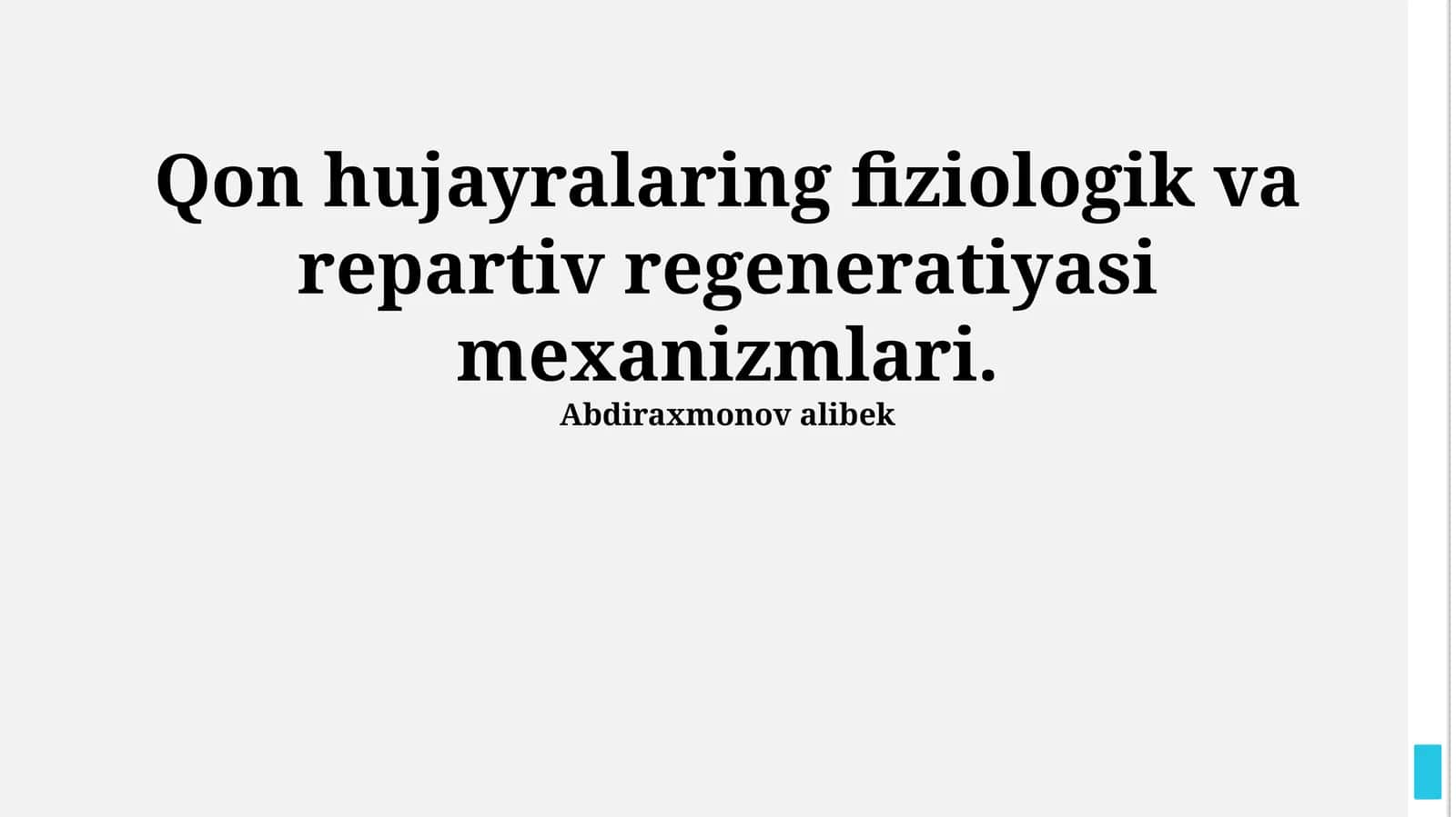 Regeneratsiya Jarayonlarini Tartibga Solish Mexanizmlari