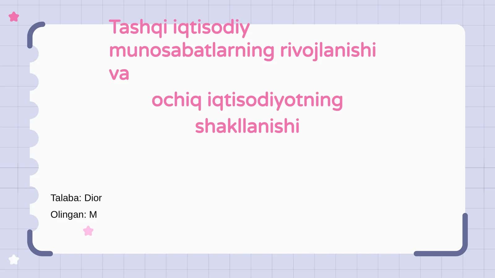 Tashqi iqtisodiy munosabatlarning rivojlanishi va ochiq iqtisodiyotning shakllanishi