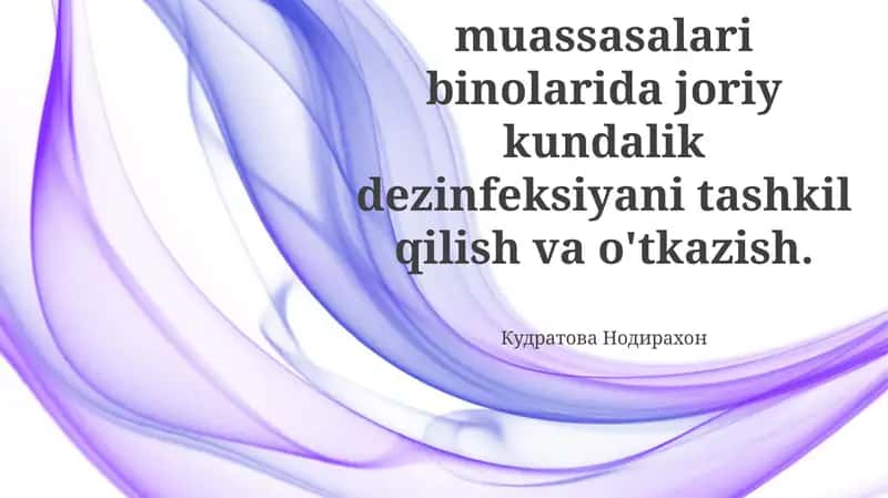 Kundalik dezinfeksiya protseduralari