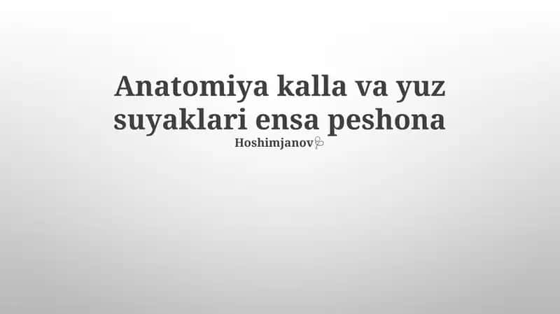 Yuz suyaklari anatomiya