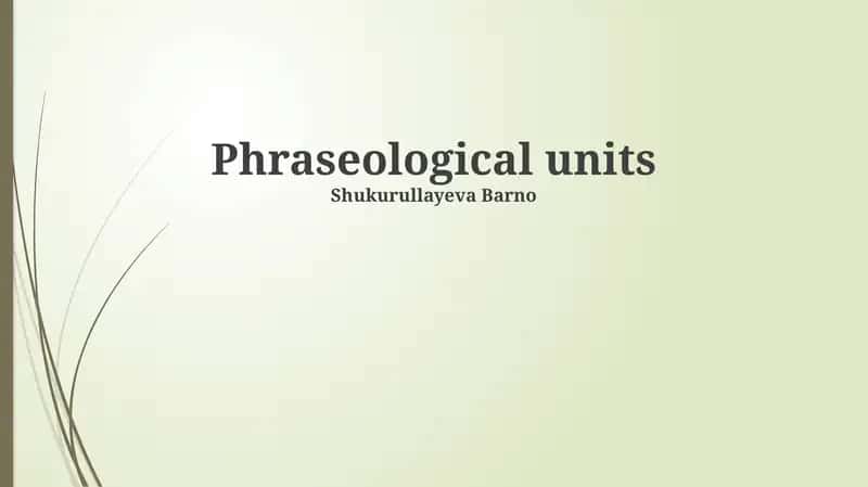 Phraseological units