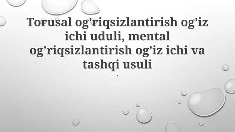 Mahalliy og'riq qoldiruvchi