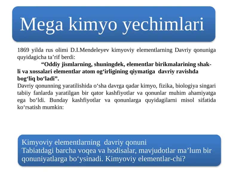 Kimyoviy elementlarning davriy qonuni