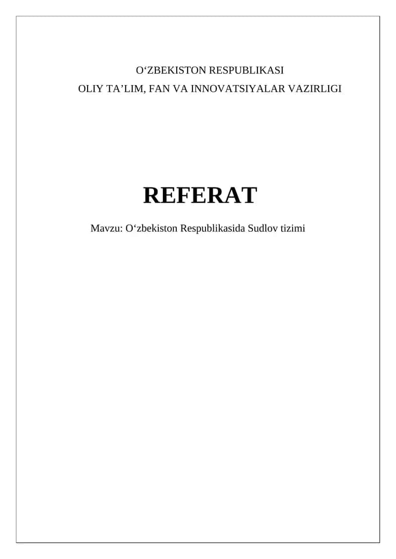 Oʻzbekiston Respublikasida Sudlov tizimi