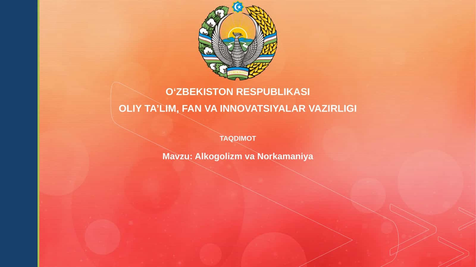 Alkogolizm va Narkomaniya